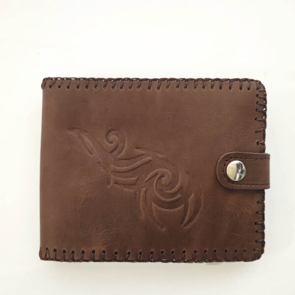 Cartera billetero de piel marrón