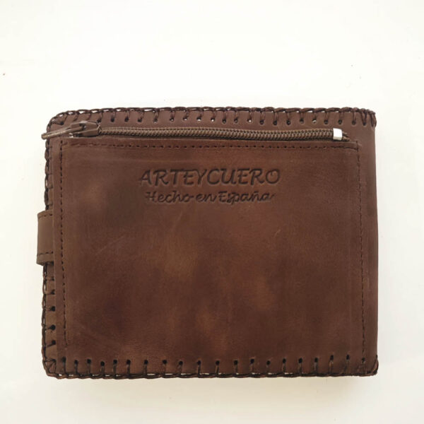 Cartera billetero de piel marrón