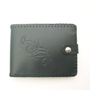 Cartera billetero de piel verde