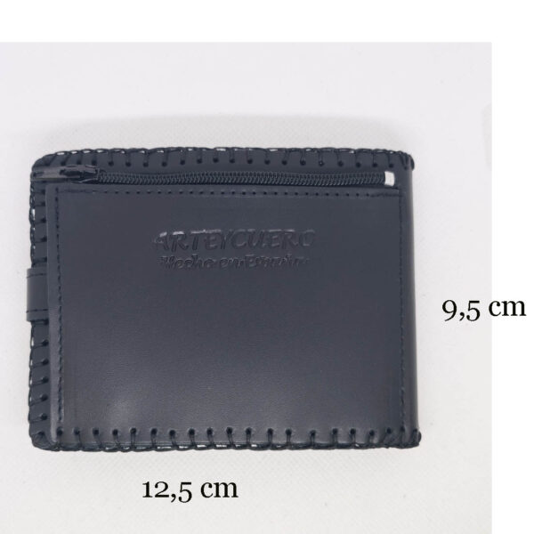 Tienda online de artículos hechos a mano en cuero y piel. Artesanos del cuero. Billetero de piel modelo americano, Tribal IMG 20250925 093142 copia Cartera billetero de piel negro