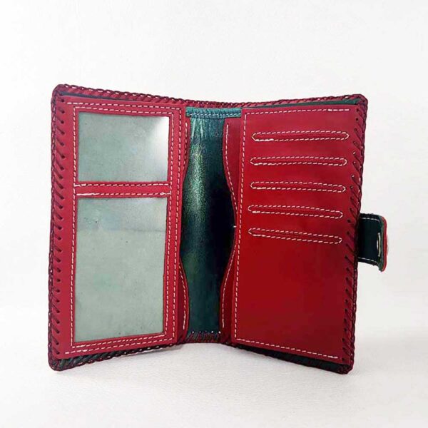 Cartera billetera roja de piel