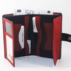 Cartera billetera roja de piel