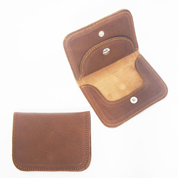 Monedero de piel camel