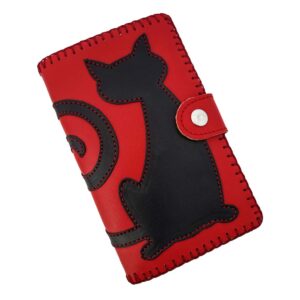 Cartera billetera roja de piel
