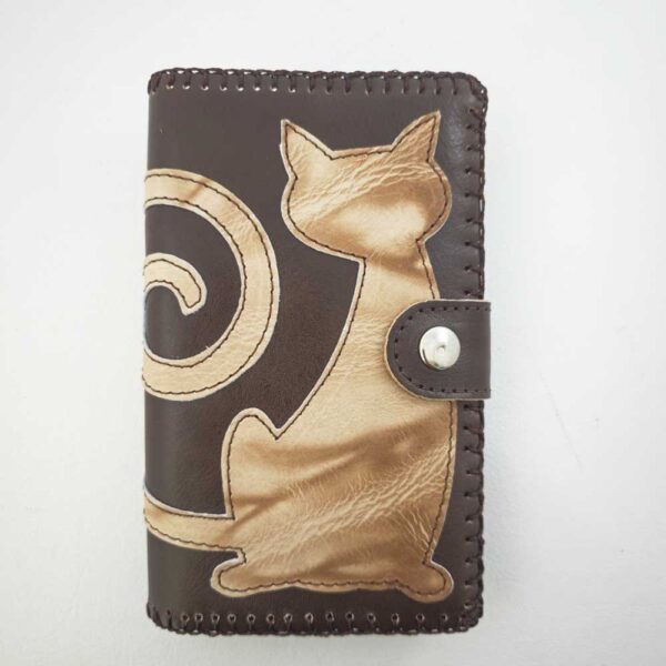 Cartera billetero de piel marrón