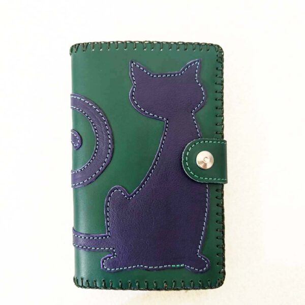 Cartera billetero de piel verde