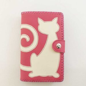 Cartera billetero de piel rosa