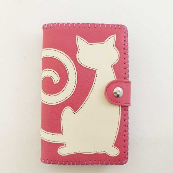 Cartera billetero de piel rosa