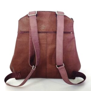 Mochila de piel granate