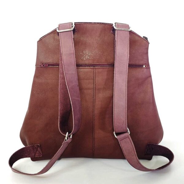 Mochila de piel granate