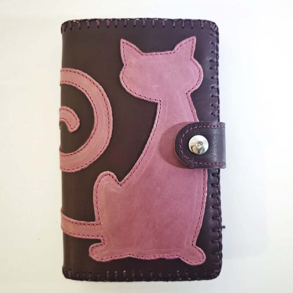 Cartera billetero de piel granate