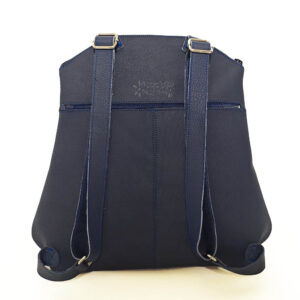Mochila de piel azul marino