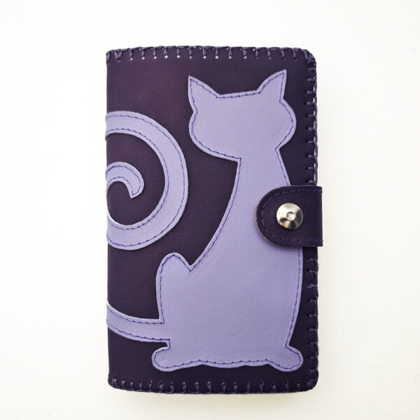 Cartera billetero de piel morado
