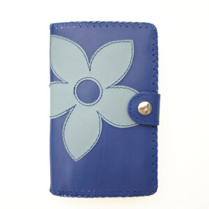 Cartera billetero con monedero de piel azul