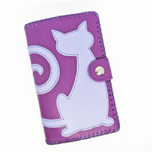 Cartera billetero de piel morada