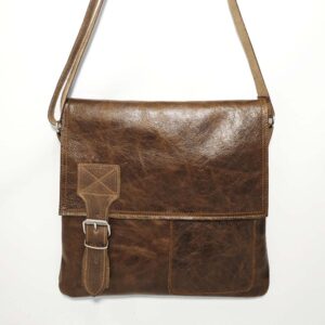 Bolso de piel marrón tabaco