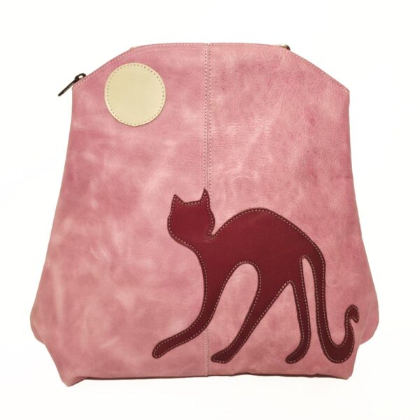 Mochila de piel rosa