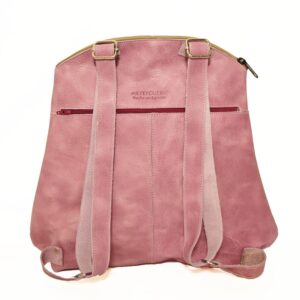 Mochila de piel rosa