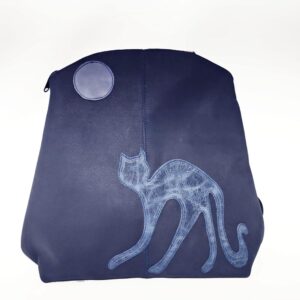 Mochila de piel azul marino