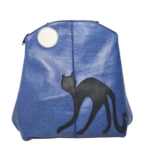 Mochila de piel azulón
