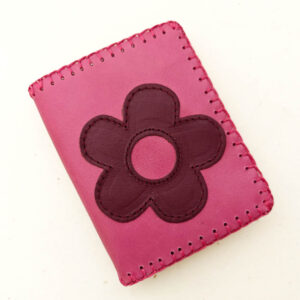 Cartera billetero de piel rosa