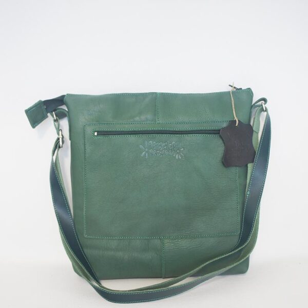 Bolso bandolera de piel verde