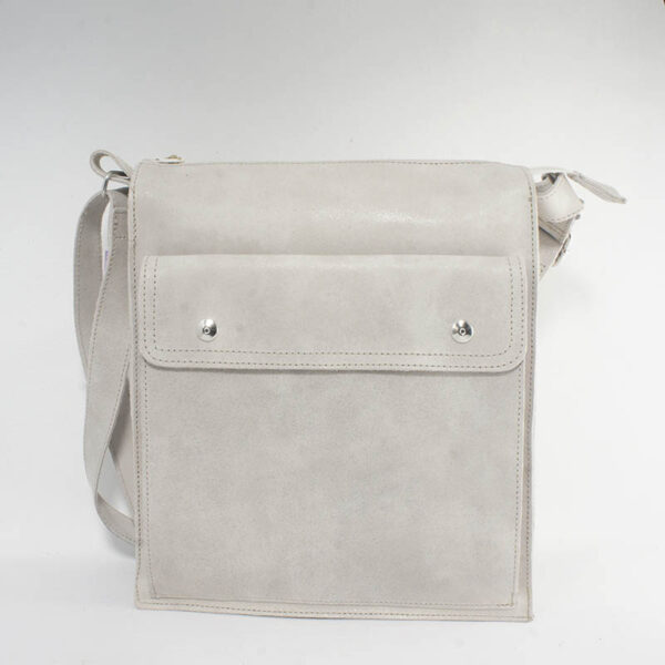 Bolso unisex de piel blanco roto