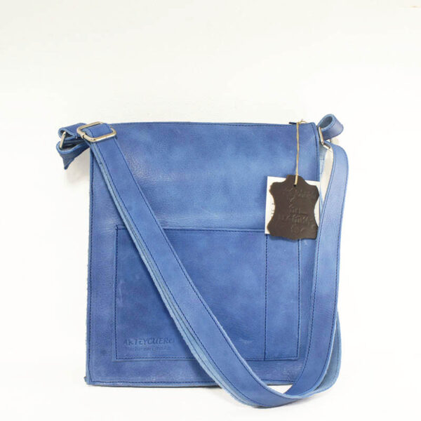 Bolso unisex de piel azulón