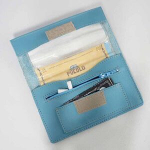 funda tabaco de liar de piel turquesa
