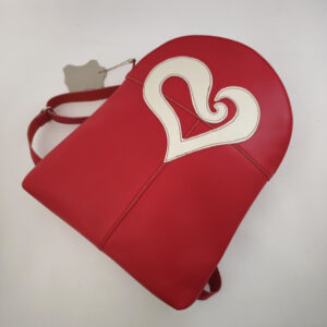 Mochila roja de piel