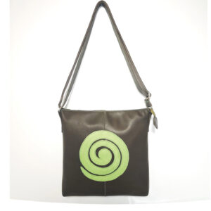 Bolso de piel verde oliva
