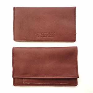 Bolsa de tabaco de piel granate