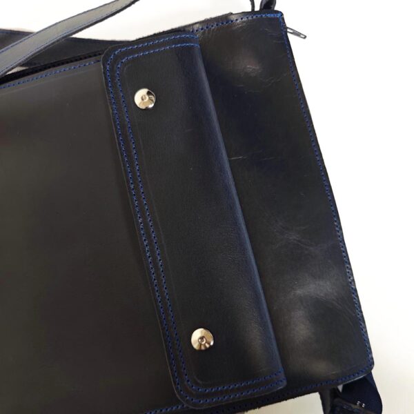 Bolso unisex de cuero azul marino