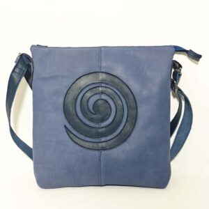 Bolso bandolera de piel azul