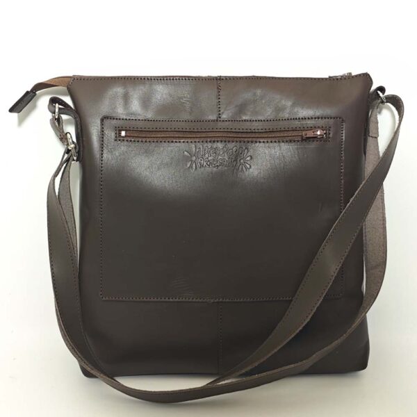 Bolso bandolera de piel marrón
