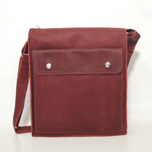 Bolso unisex de piel granate