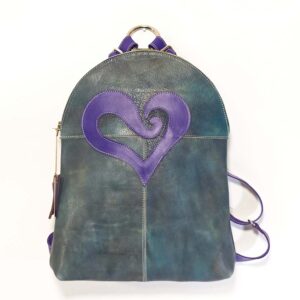 Mochila de piel aguamarina
