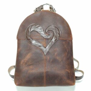 Mochila de piel marrón