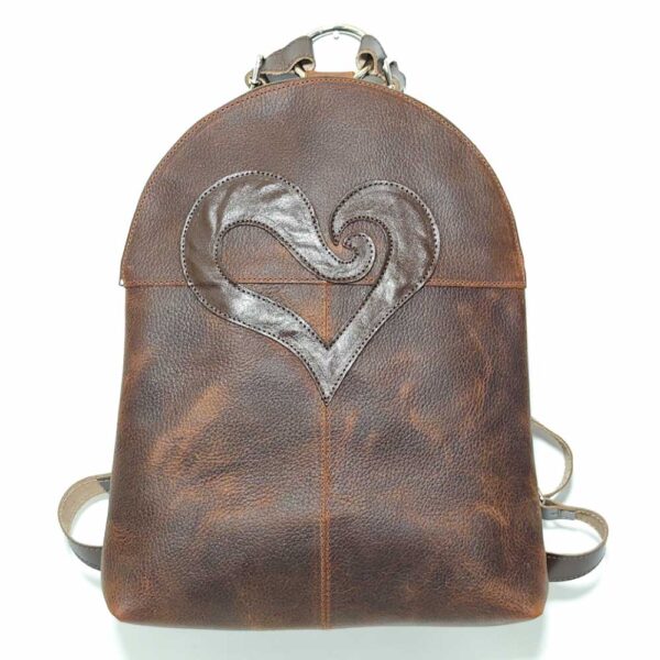 Mochila de piel marrón