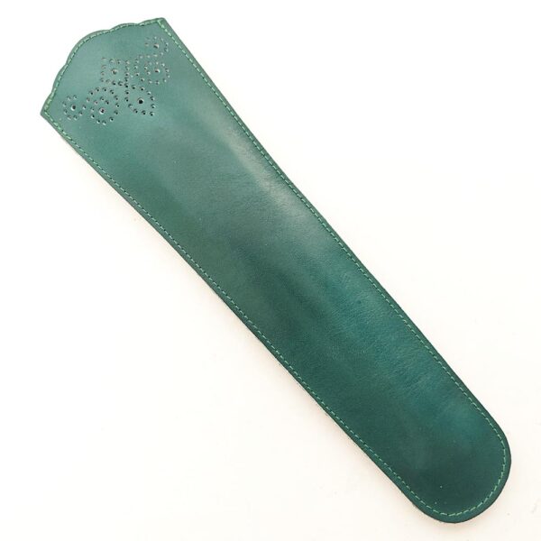 Funda de abanico de piel verde