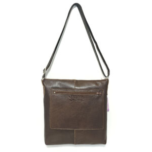 Bolso bandolera de piel marrón