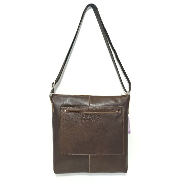 Bolso bandolera de piel marrón