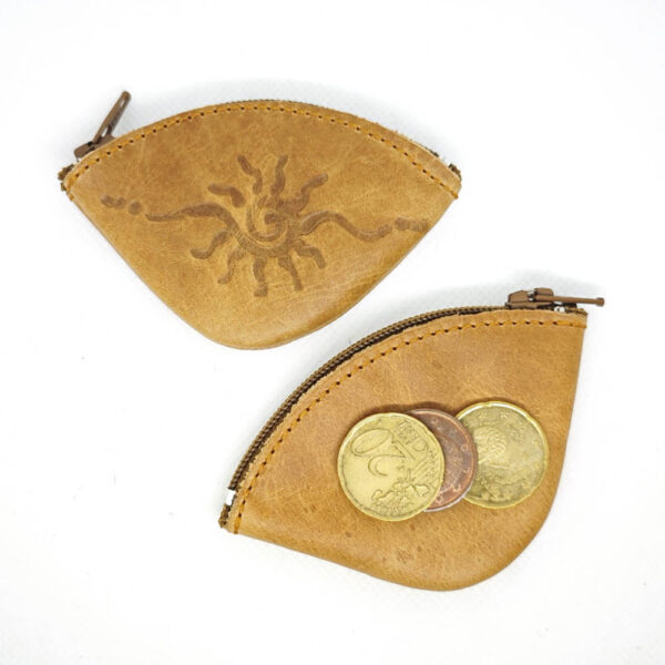 Monederito de piel camel