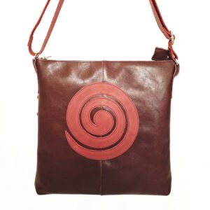 Bolso de piel granate