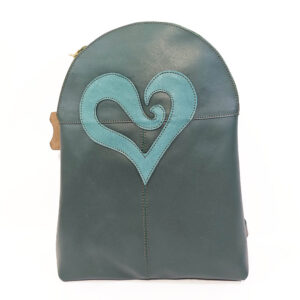 Mochila de piel verde