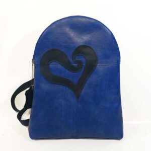 Mochila de piel azul