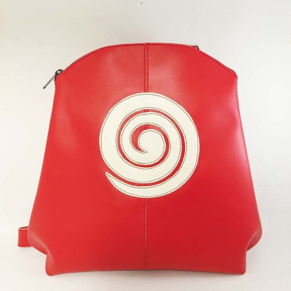 Mochila roja de piel