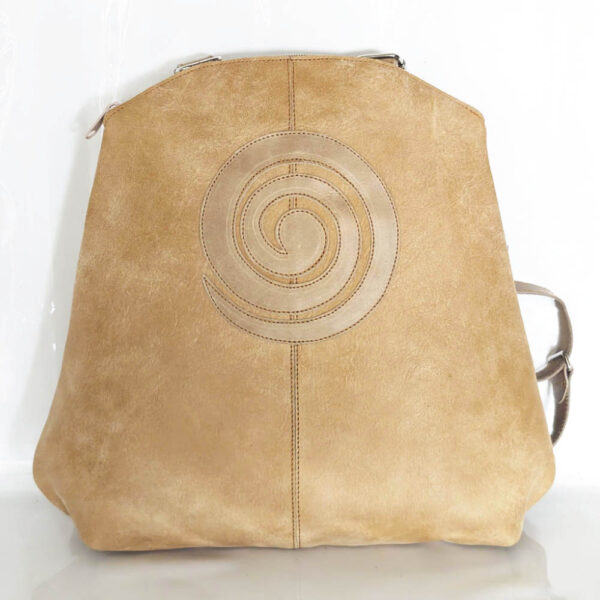 Mochila de piel beige