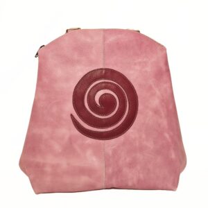 Mochila de piel rosa