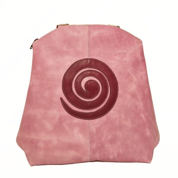 Mochila de piel rosa